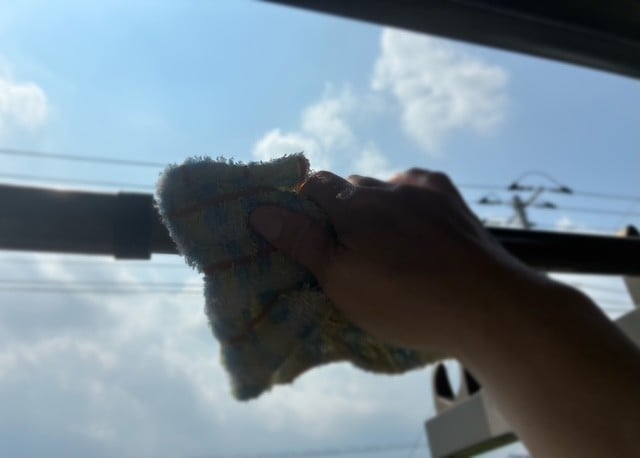 物干し竿の拭き掃除に活用