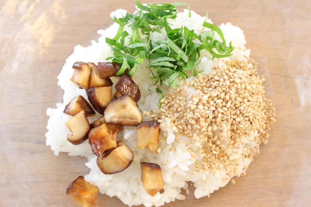 しいたけと大葉のおにぎり