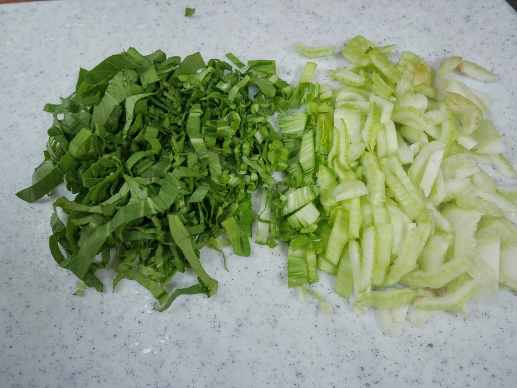 青梗菜を切ったところ