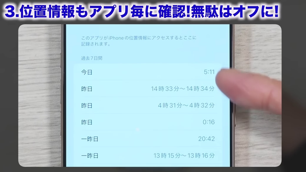 外出していない日は位置情報の取得が少ない