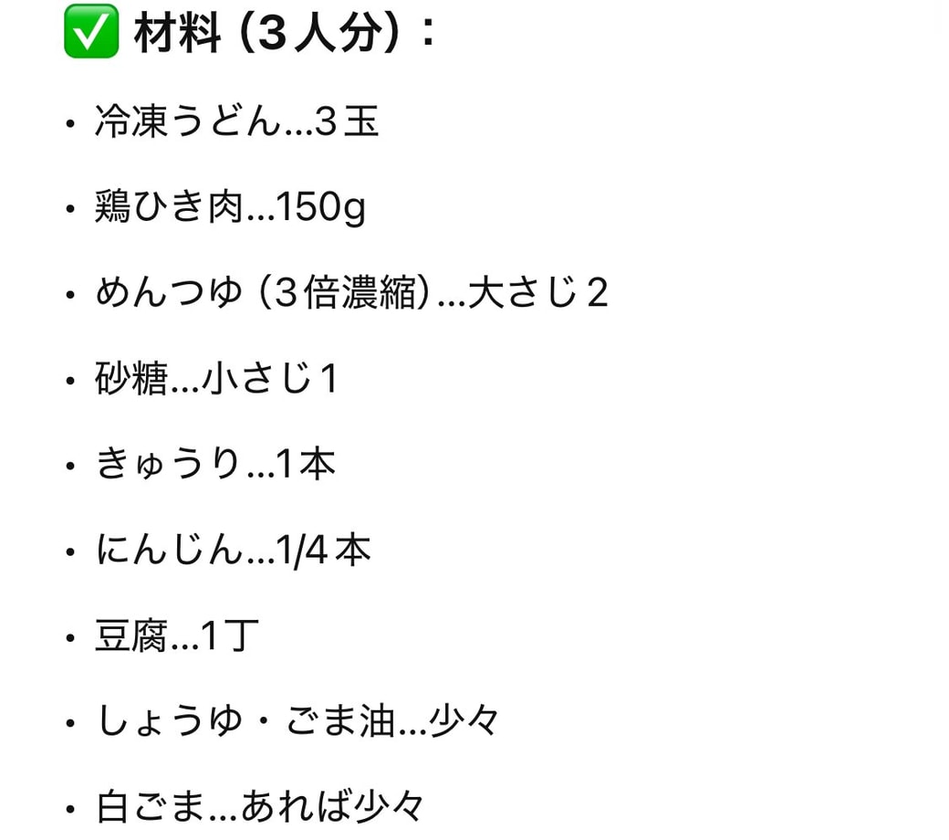 昼食の材料