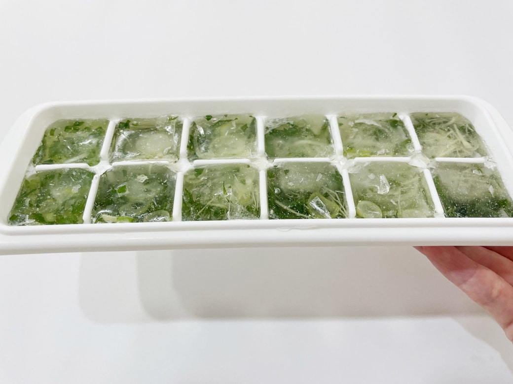 薬味氷を作り、使いたいときに、つけつゆにポンと浮かべるだけ！