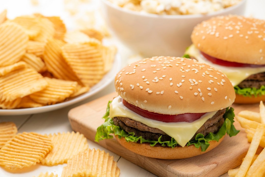 外食のハンバーガー
