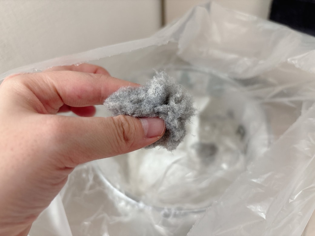 ダストボックスにたまっていた大量のホコリ