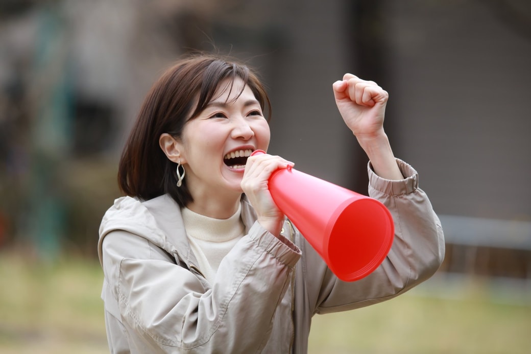 応援する母親