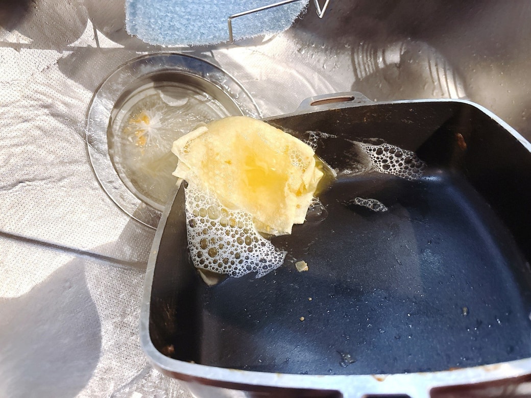 お湯を捨てる