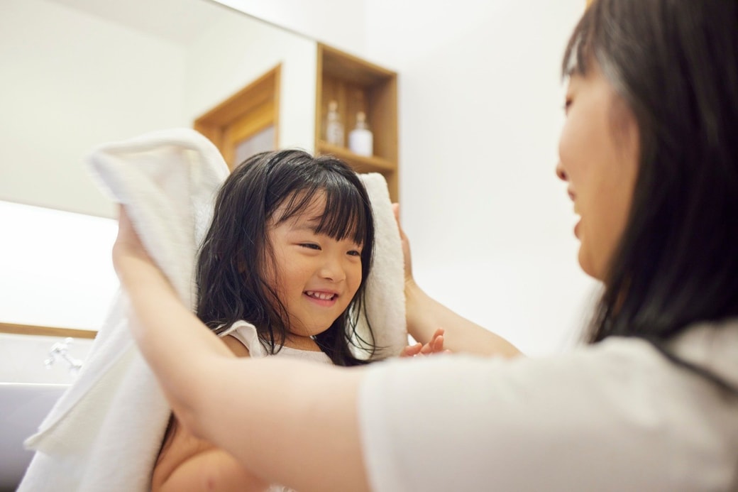 お風呂上りの子ども