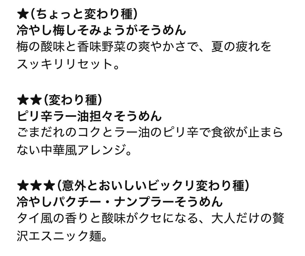 大人向けそうめんアレンジの提案内容