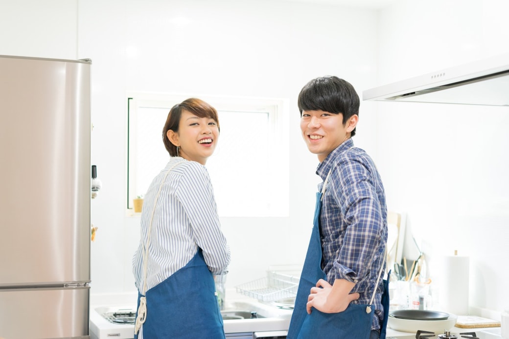 笑顔の夫婦