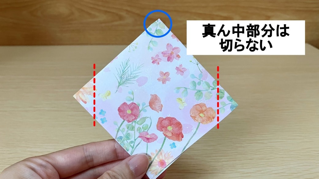 カットする位置の様子