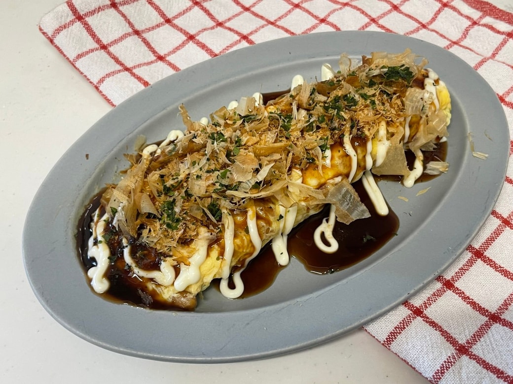 納豆オムレツお好み焼き