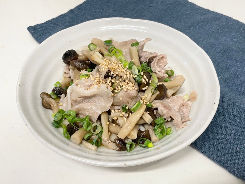 豚肉ときのこのレンジ蒸し