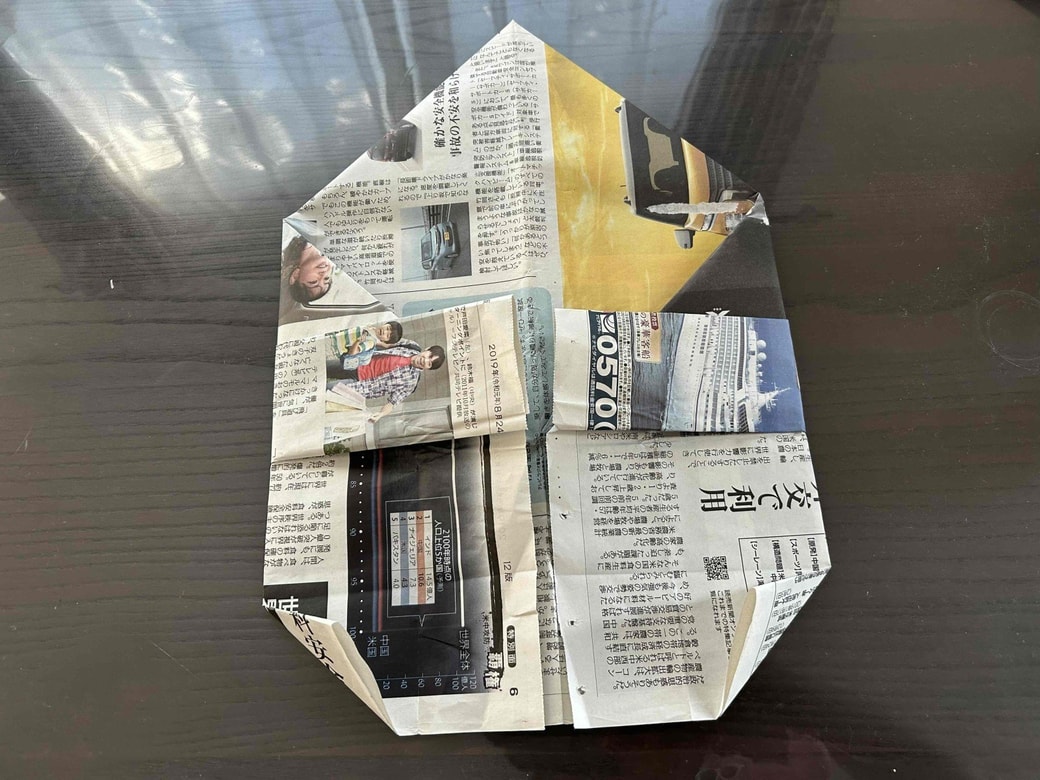 新聞紙でミニゴミ箱を作る手順5