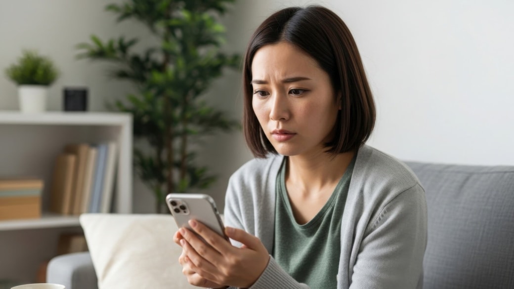 不安そうな女性