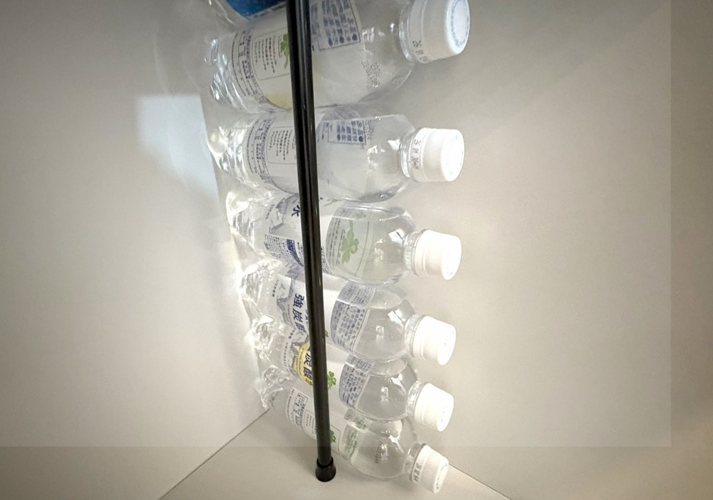 ペットボトルを積んだ様子