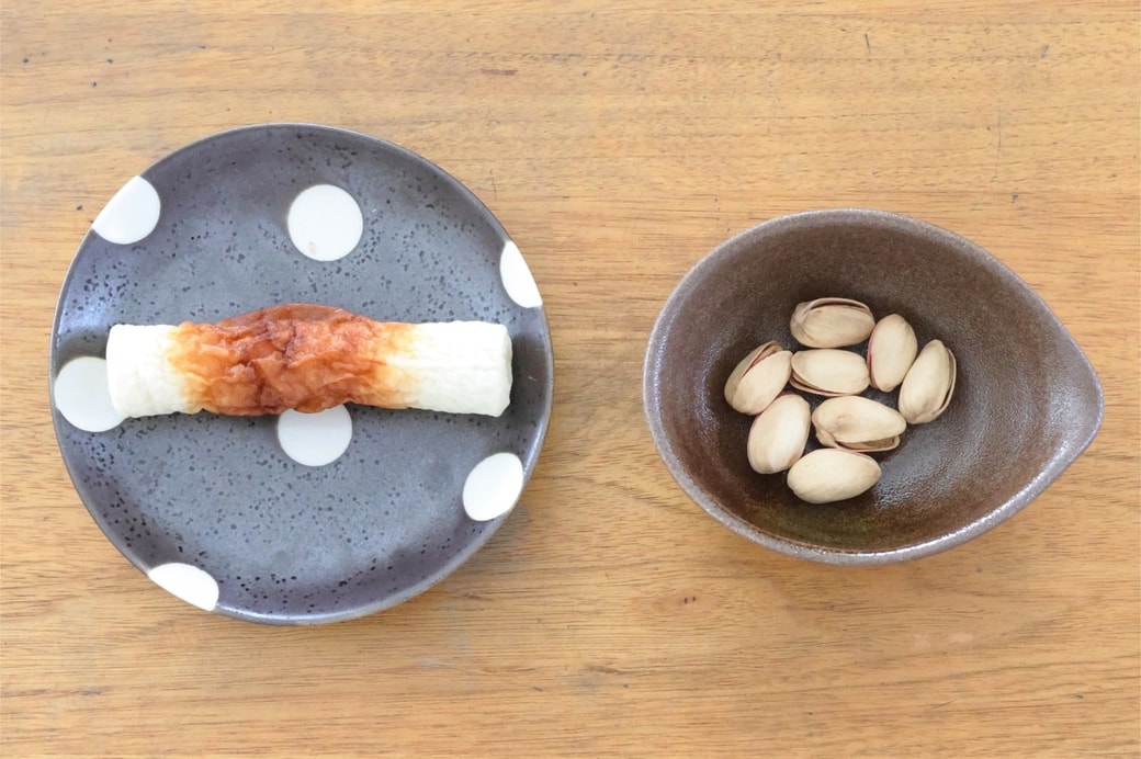 「ちくわとピスタチオのおにぎり」
