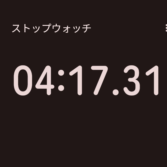 ストップウォッチの時間
