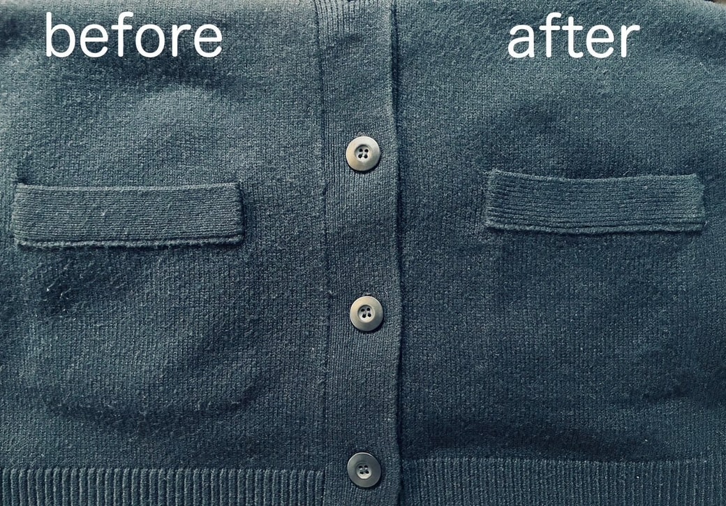 毛玉のついたカーディガン