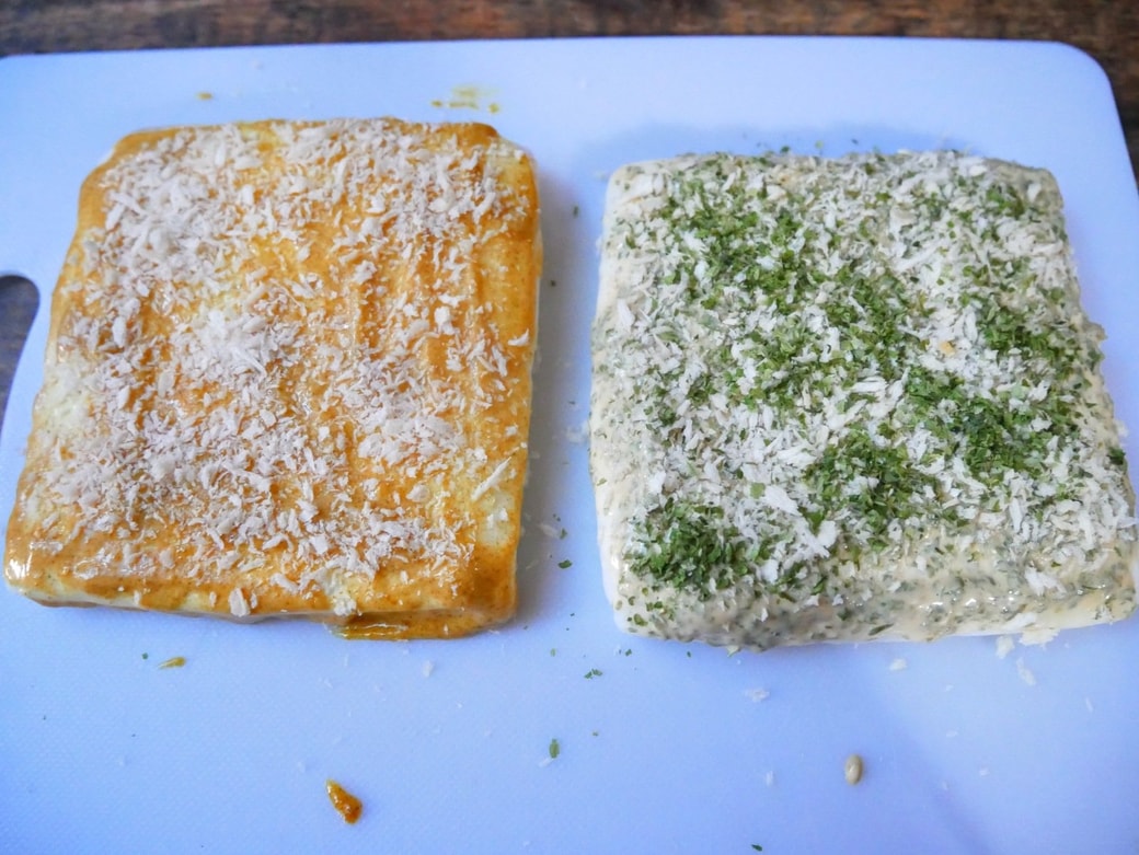 パン粉を振りかけたところ
