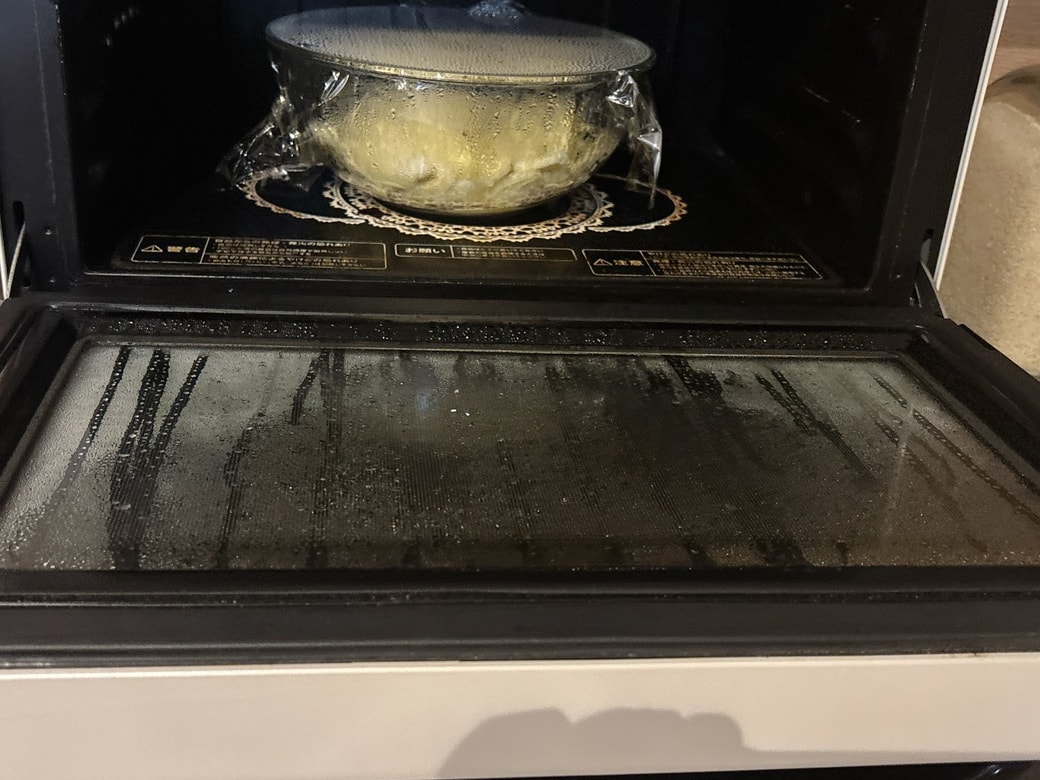 レンジ庫内の水蒸気