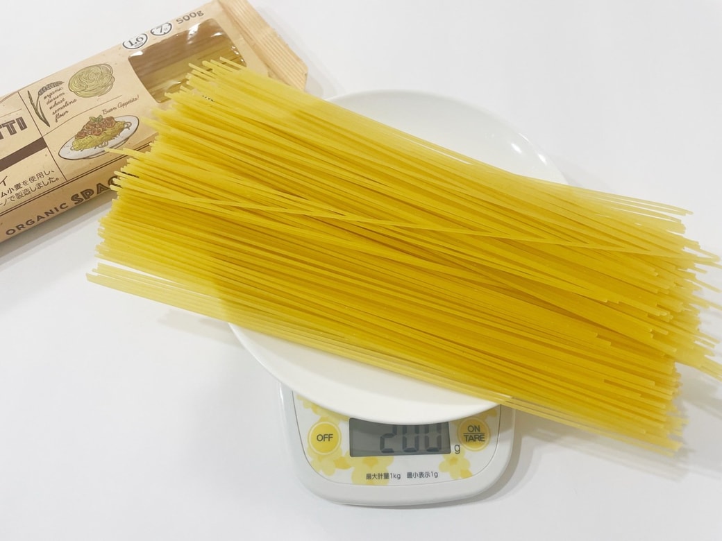 パスタの計量時のプチストレス