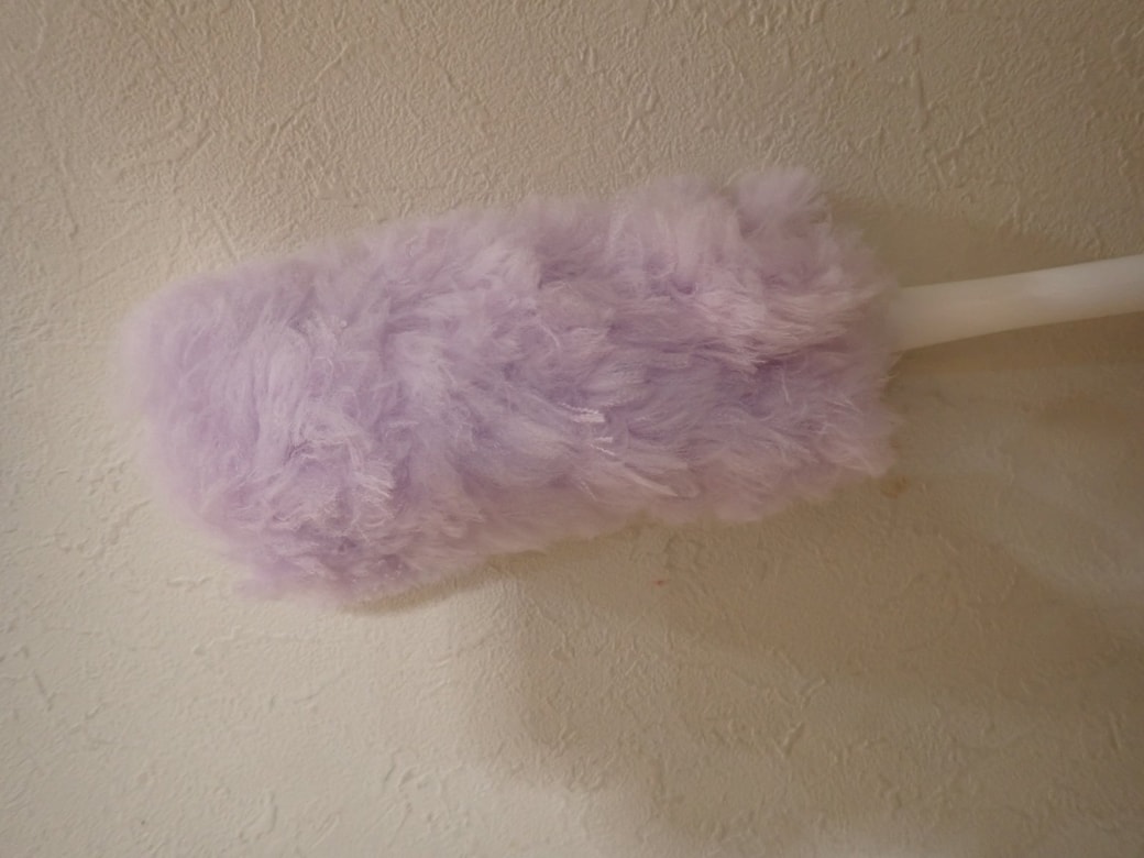 ハンディモップでホコリを落とす