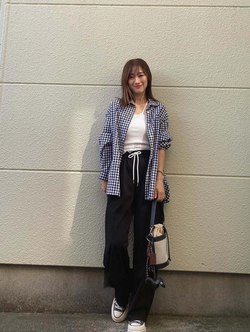モノトーンを選べばギンガムチェックも可愛くなりすぎないので40代におすすめ。