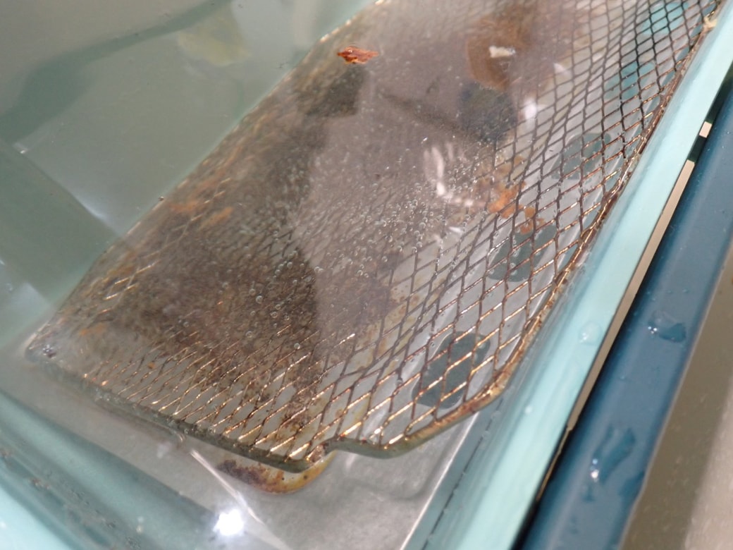 重曹水につけ置き