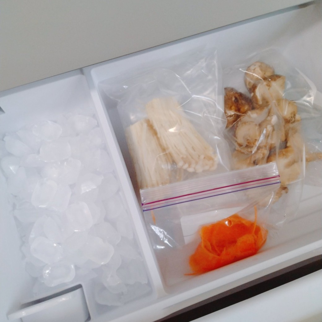 冷凍庫に入れた野菜