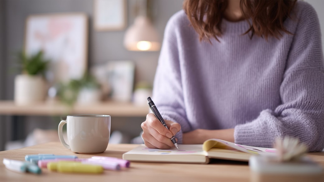 手帳に書き込む