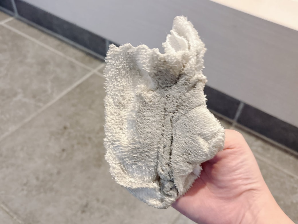 掃除後のマイクロファイバークロス