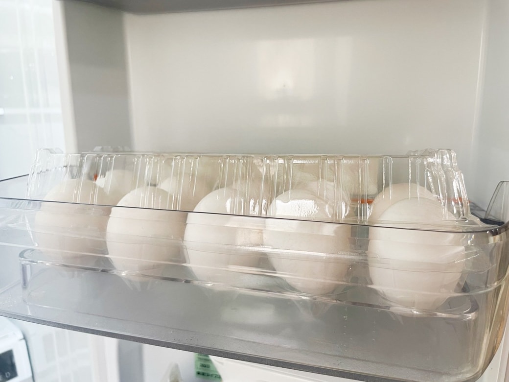 卵パックごとトレイにのせやすい