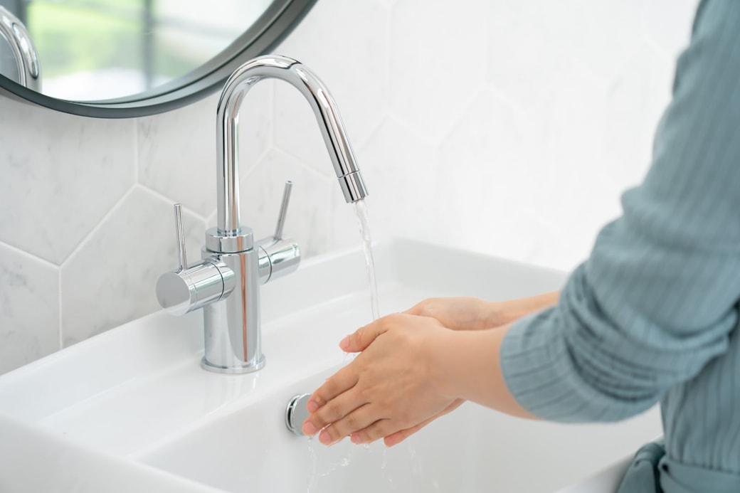 手を洗うところ