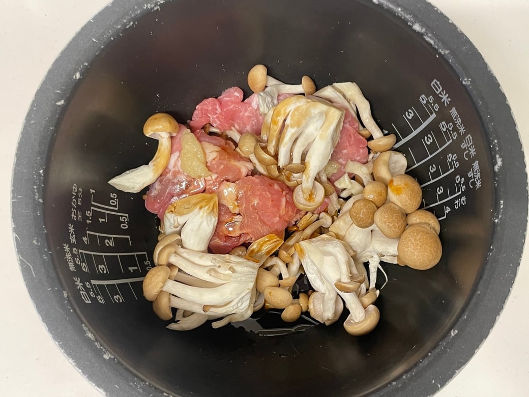 きのこと豚肉の照り煮