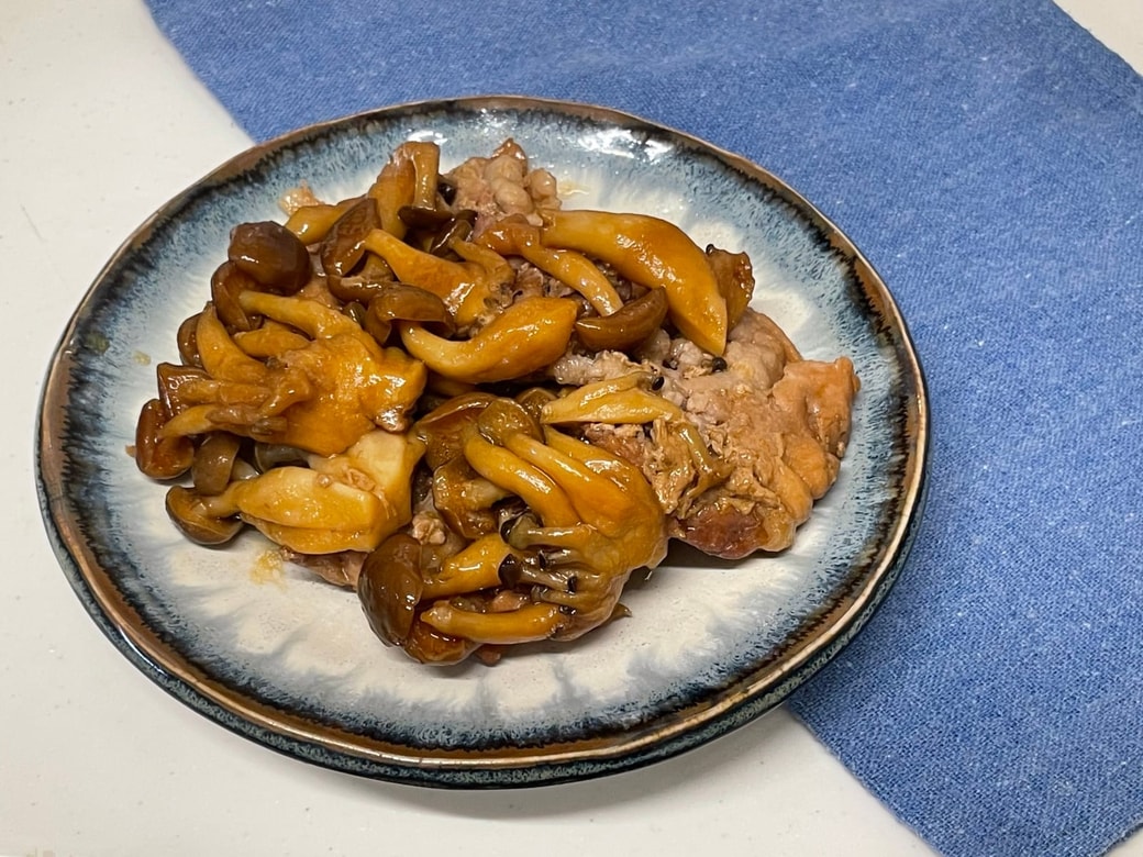 きのこと豚肉の照り煮