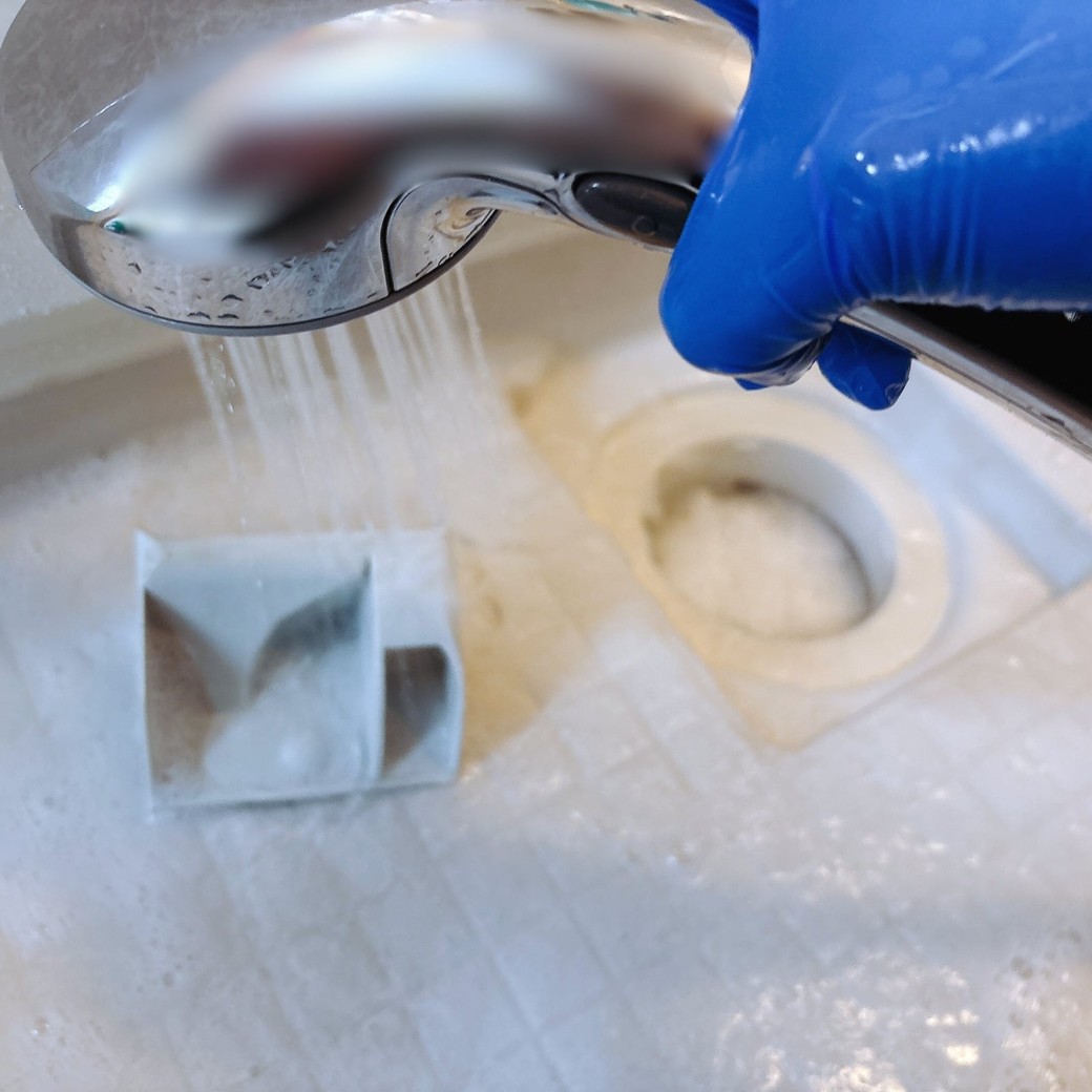 水洗いで仕上げる