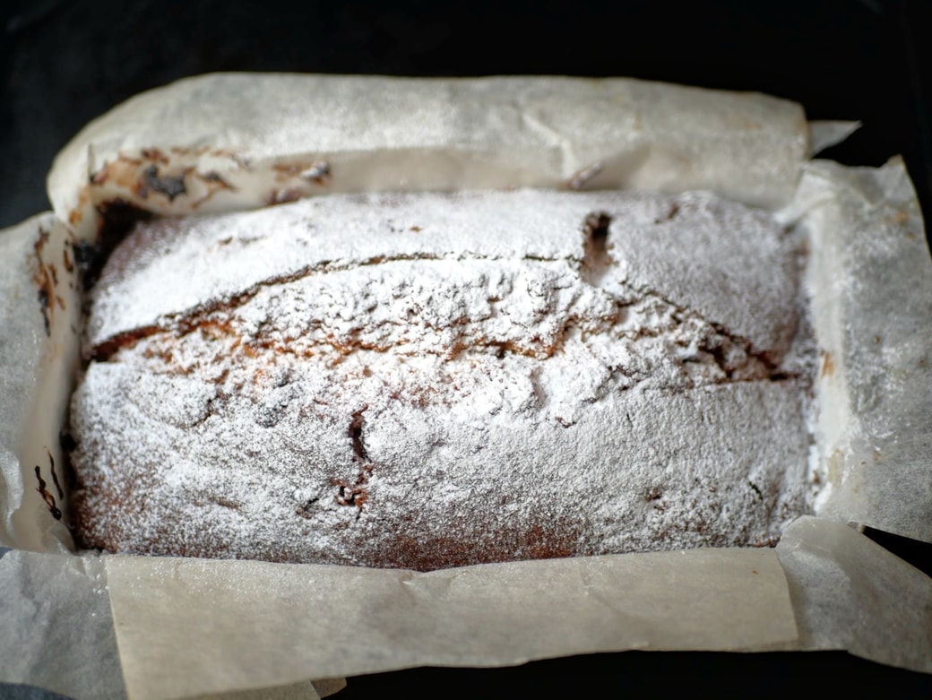 粉糖をかけたところ