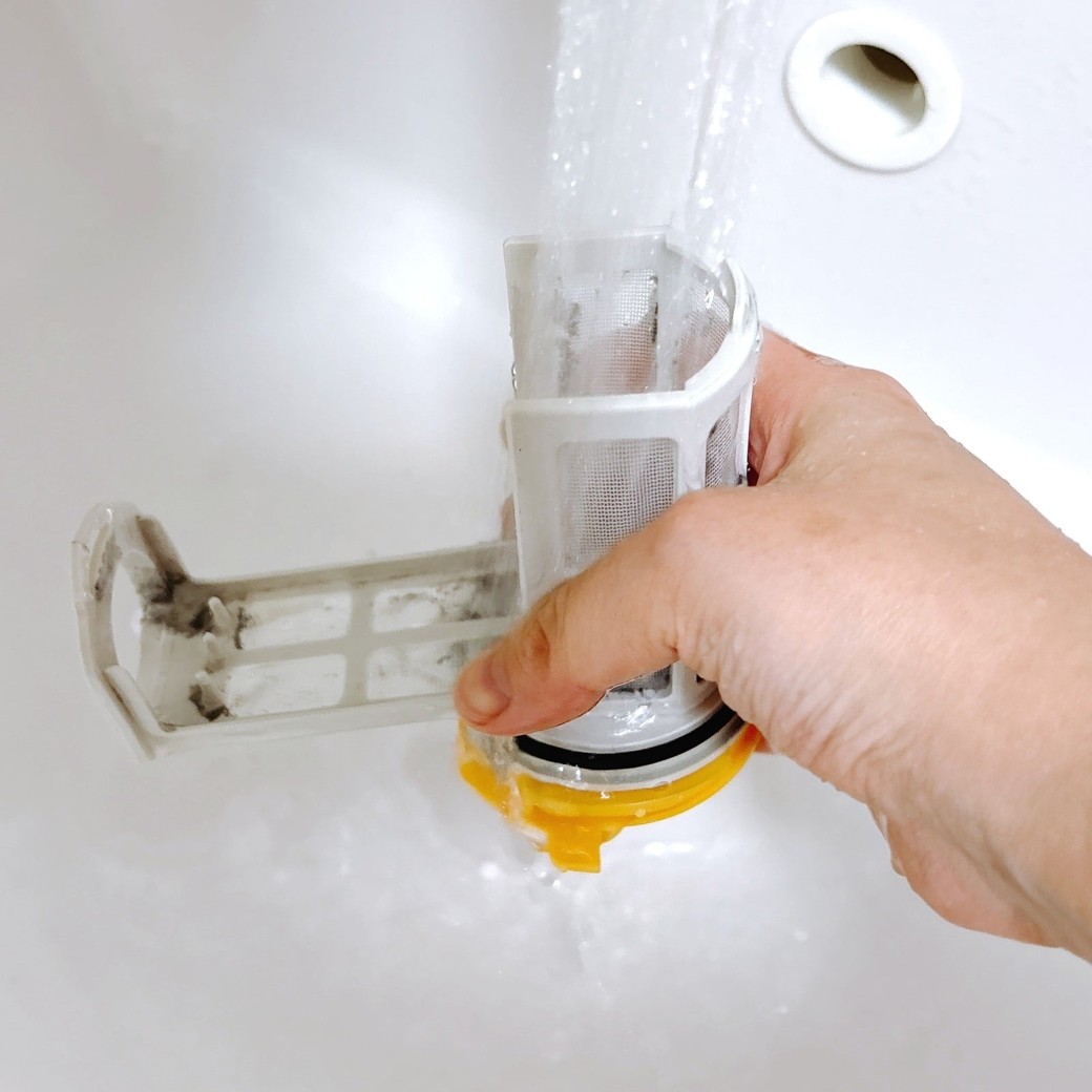 仕上下に水洗いする