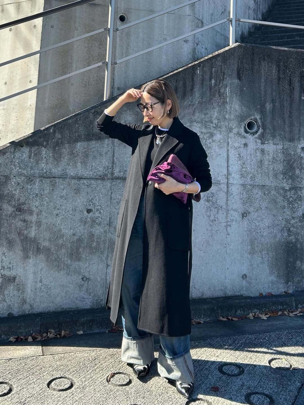 すっきり見せの鉄板アイテム、ジレでIラインシルエットに。