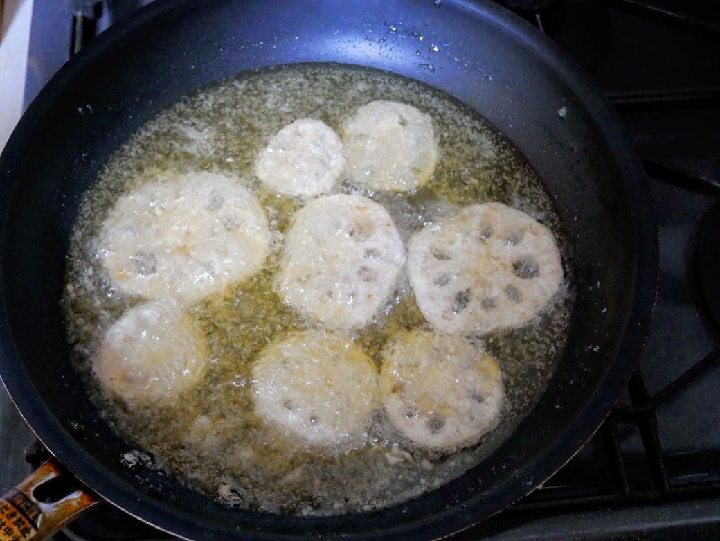 レンコンをあげる