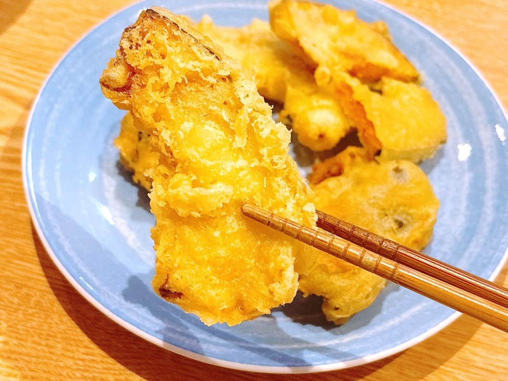 マヨネーズを加えるだけでおいしい天ぷらに