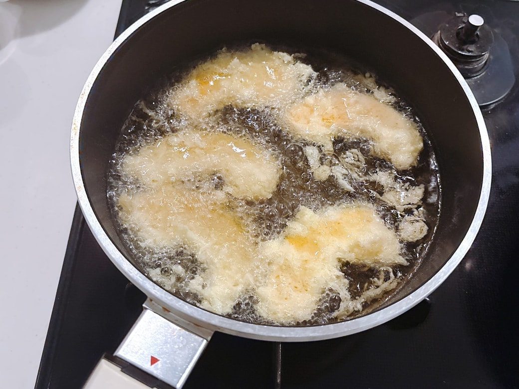 170℃の油に入れて