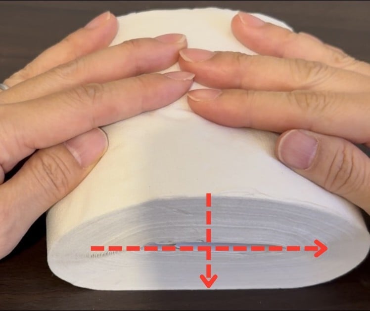 トイレットペーパーのつぶし方の図