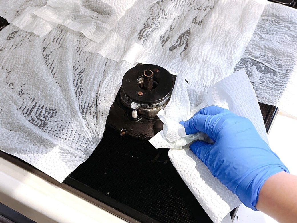 キッチンペーパーを剥がす