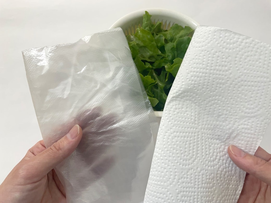 キッチン用ポリ袋とキッチンペーパーがあれば大丈夫