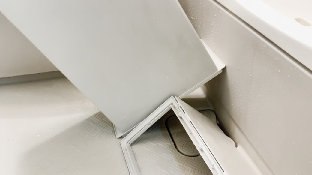 立てかけて乾かす