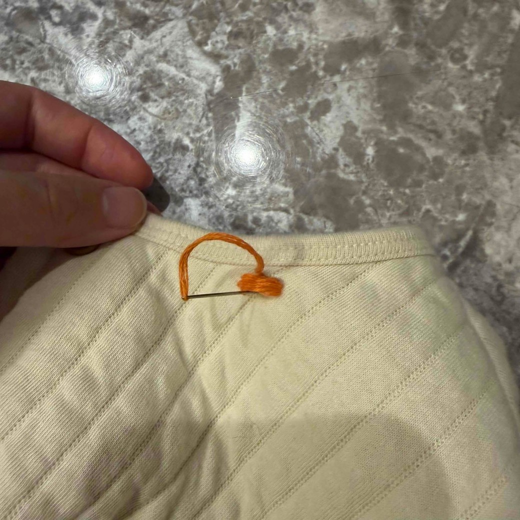 真ん中を縫ったところ