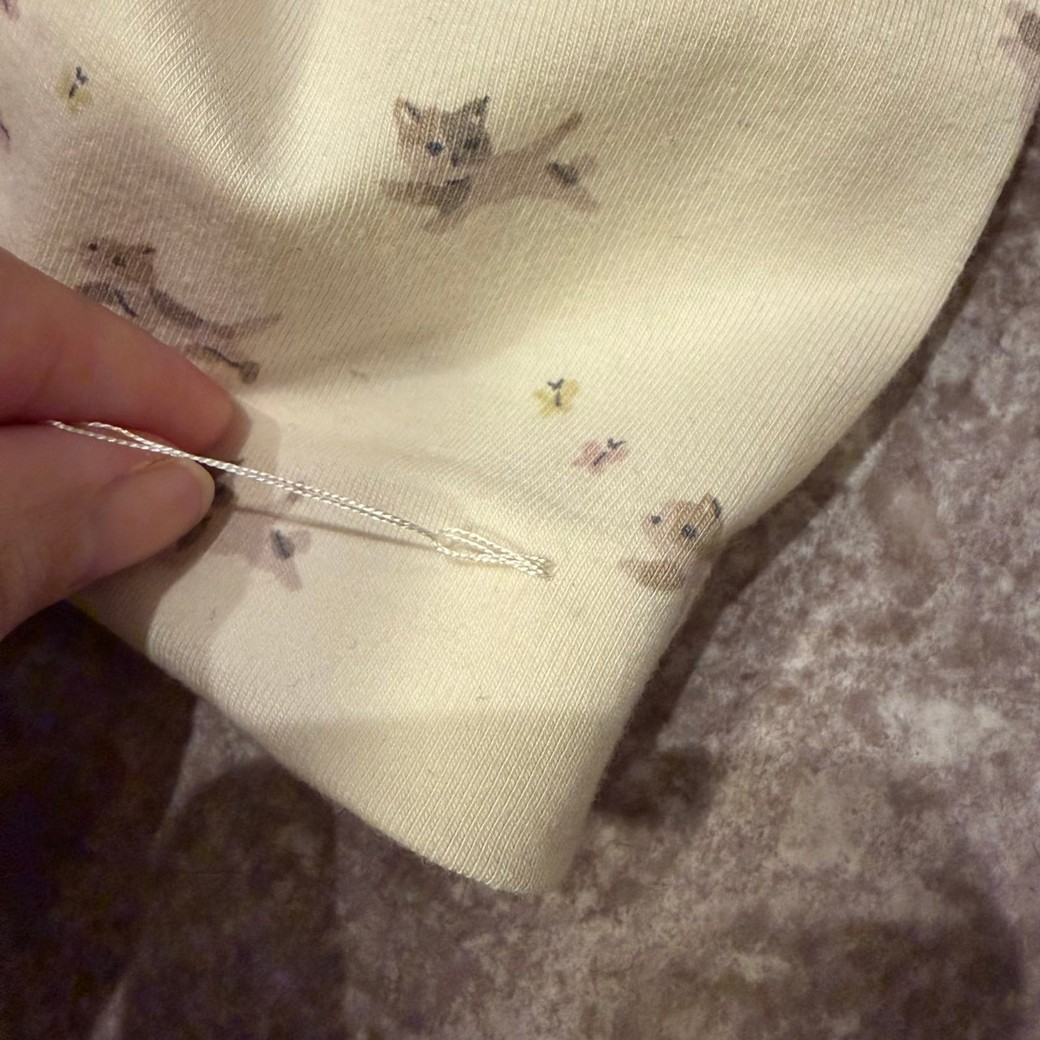 糸を引き終わったところ