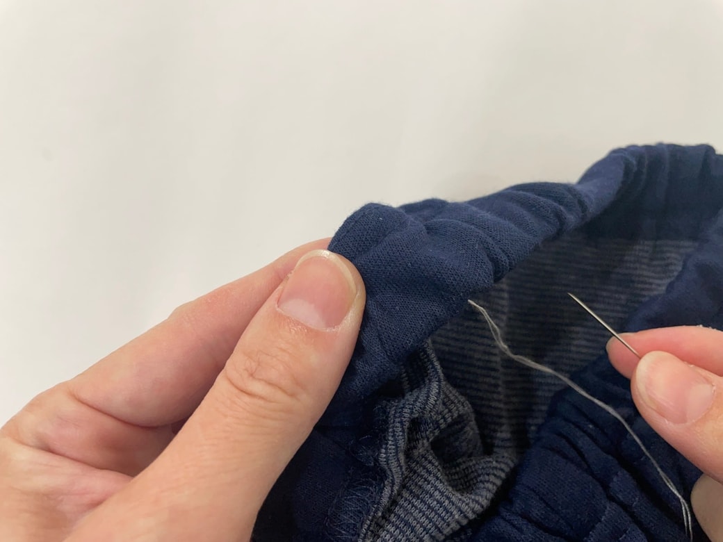 表側は縫わない