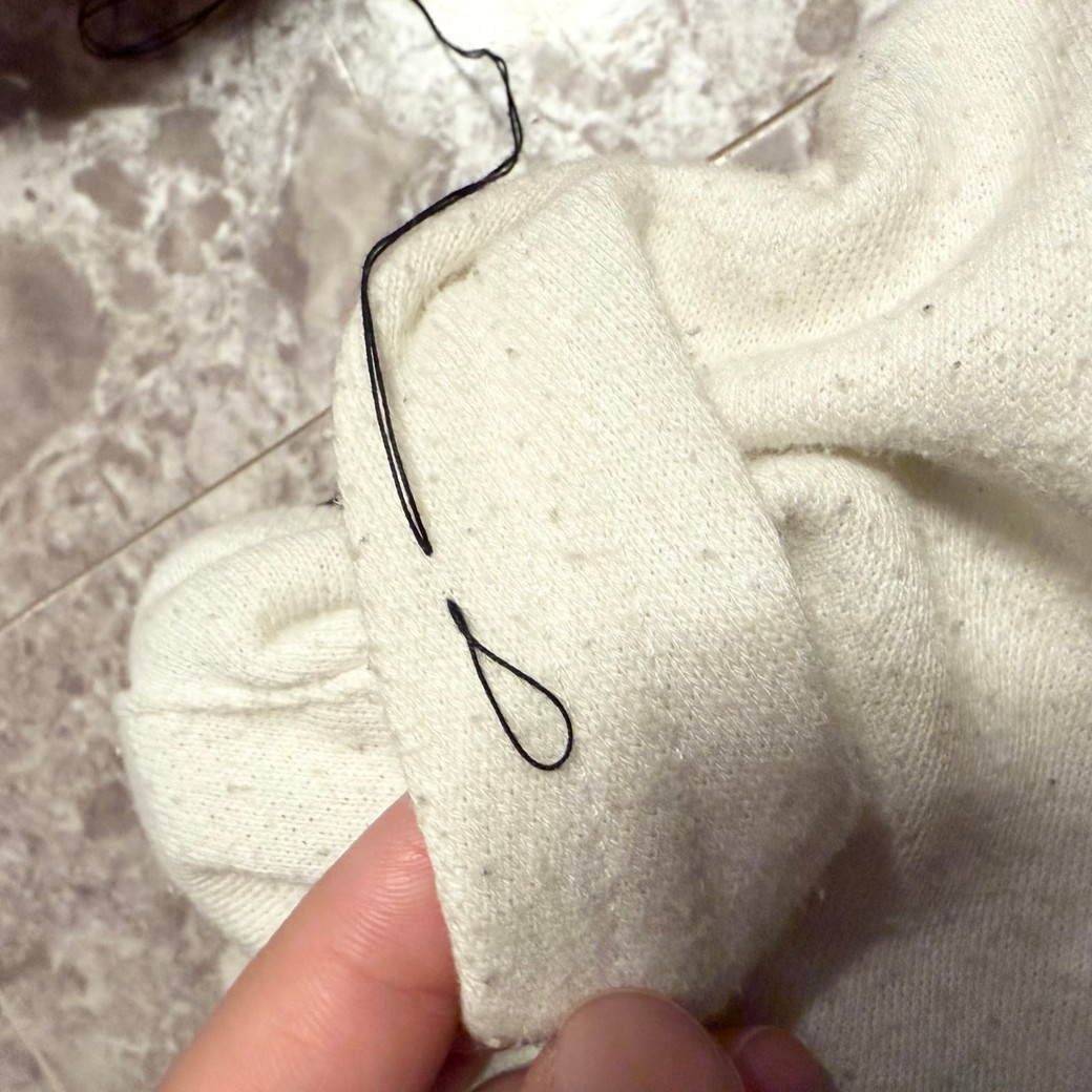 輪の部分を少し残しているところ